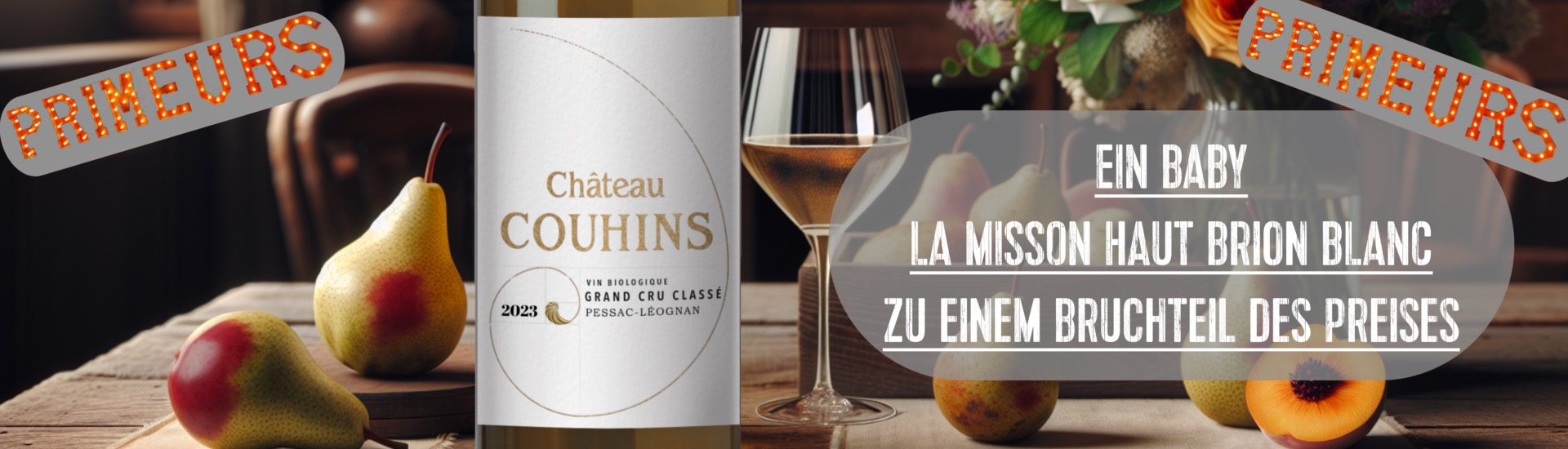 Chateau Couhins Blanc 2023 Pessac Leognan - Ein Baby La Mission Haut Brion Blanc zu einem Bruchteil des Preises.