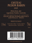 Preview: Chateau Pichon Longueville Baron 2021 Pauillac Rueckseite