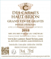 Preview: Rueckseite C des Carmes Haut Brion 2018 Pessac Leognan