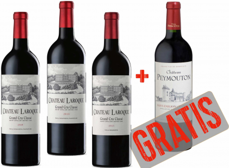 Chateau Laroque Vertikale 19-20-21 plus Peymouton 2019 gratis