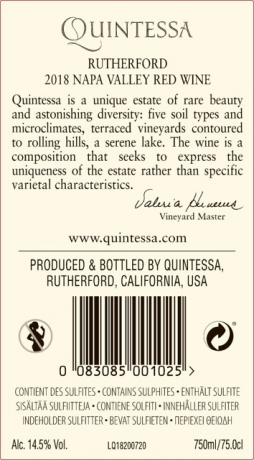 Quintessa 2018 Rutherford Napa Valley