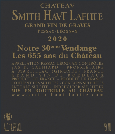 Chateau Smith Haut Lafitte 2020 blanc Pessac Leognan