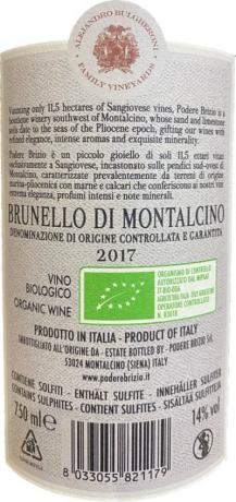 Podere Brizio 2017 Brunello di Montalcino DOCG Rückseite