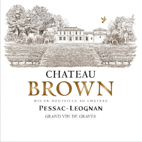 Label des Chateau Brown blanc Pessac Leognan