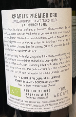 Domaine l’enclos 2022 Chablis 1er Cru La Fourchaume AOC