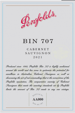 Penfolds 707 Cabernet Sauvignon Coonawarra 2021