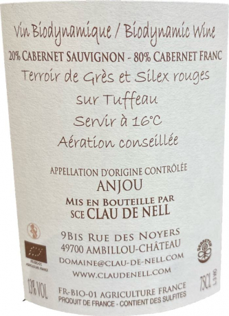 Clau de Nell Violette 2019 Anjou AOC Rückseite