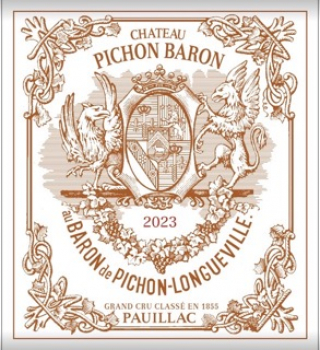 Label Chateau Pichon Longueville Baron 2023 Pauillac